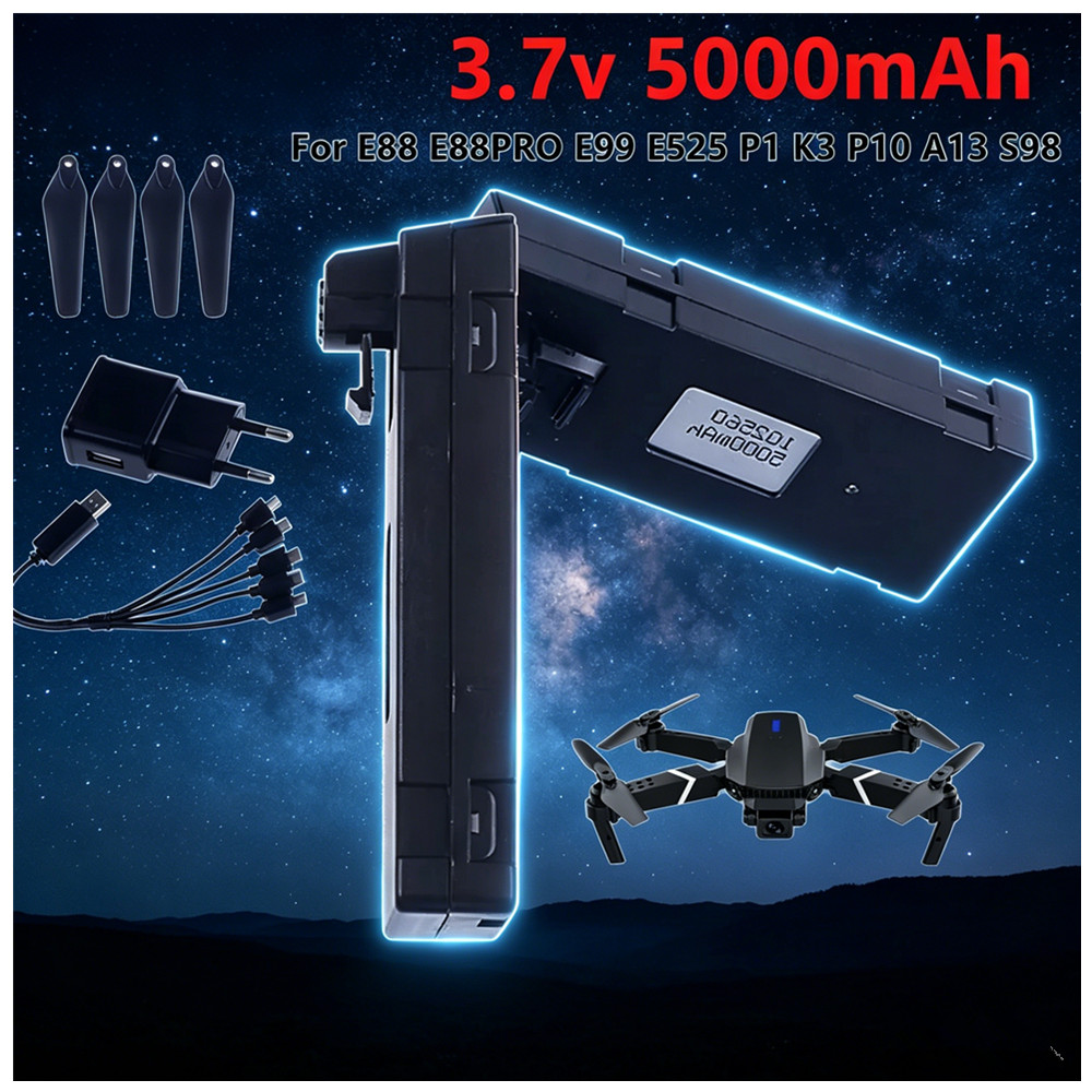 Drone Rc E99 Pro - Bateria recarregável de íon-lítio 3.7V 5000mAh