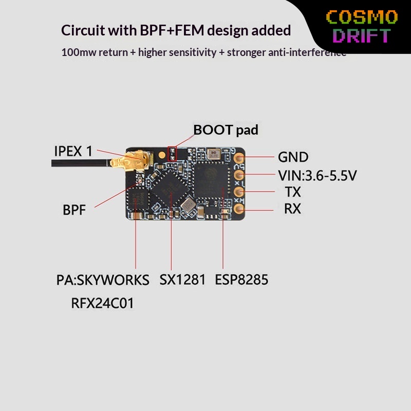 Drone Rc Board - Receptor Hot BAYCK Expresslrs Elrs 2.4