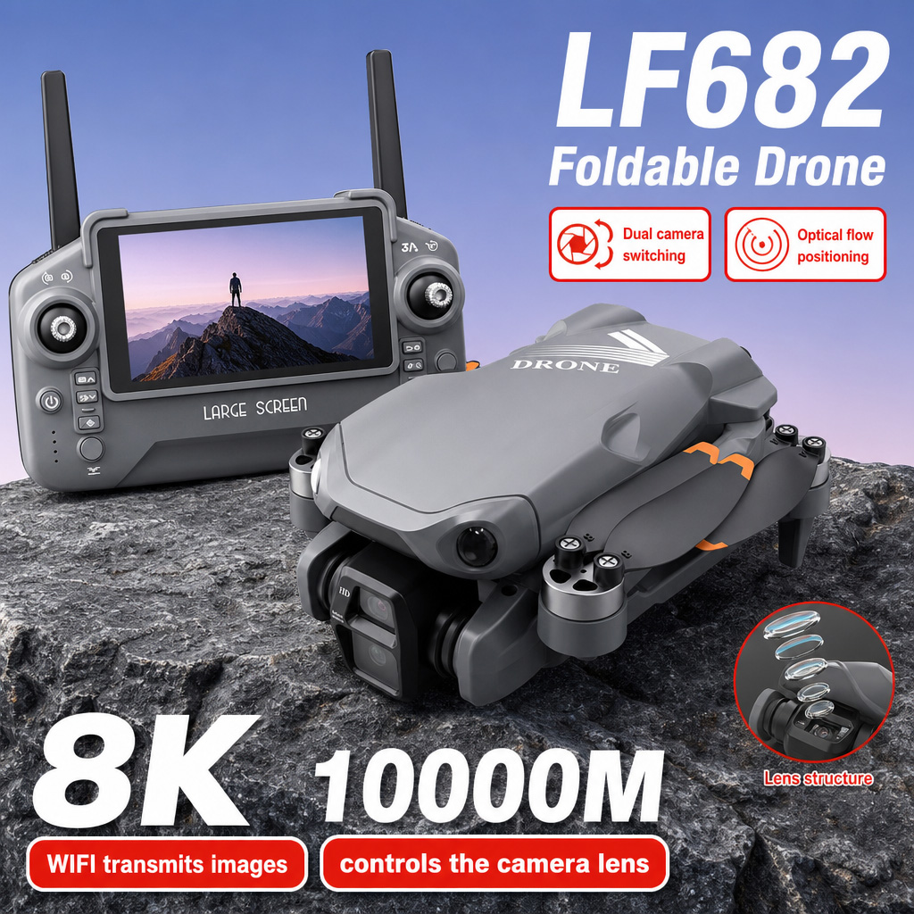 Drone Rc Cable - Drone Aéreo LF682 com Câmeras Duplas