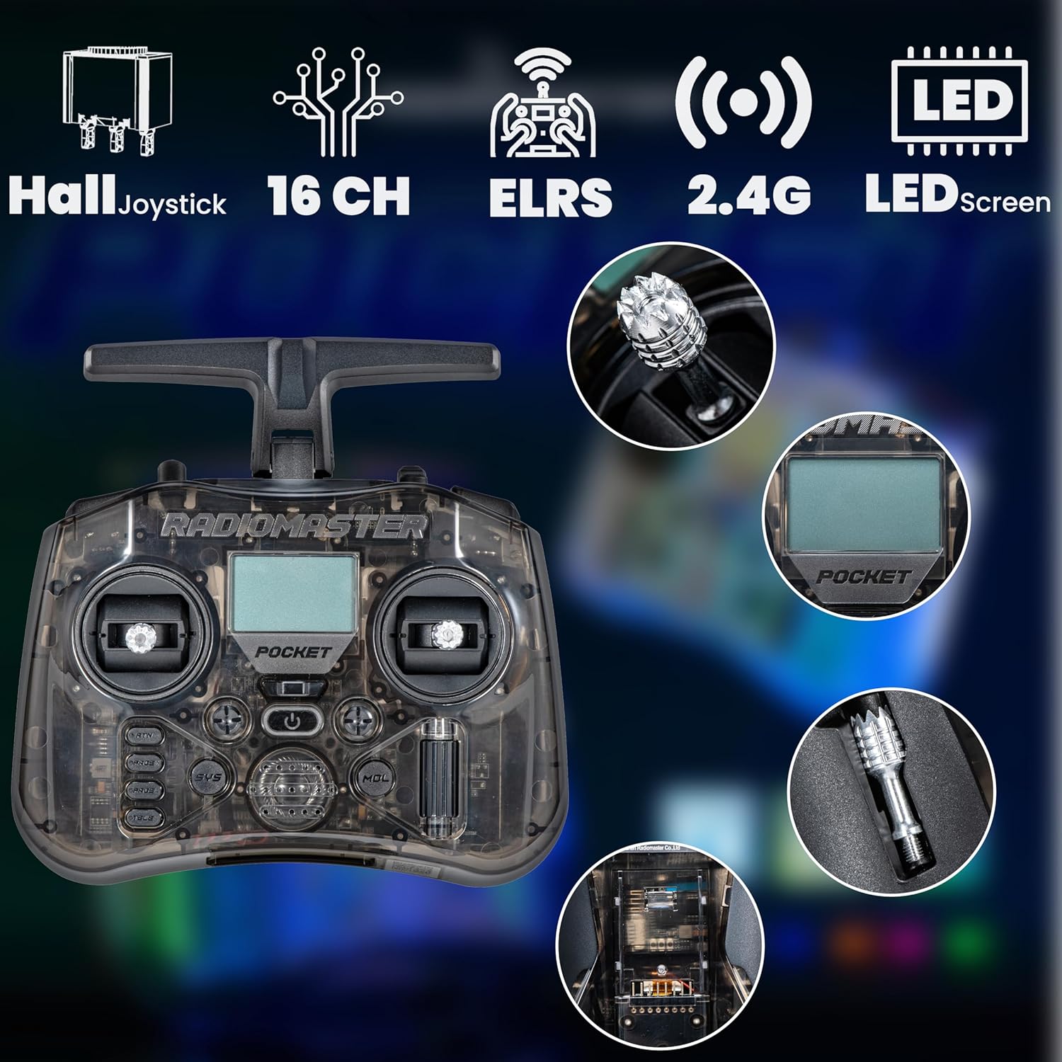 RadioMaster POCKET P16 2.4G Co - Joystick Rc Drone avaliação e preço