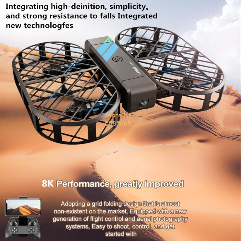 Câmera HD 8K 360 °   Proteção  - Drone Rc Cable avaliação e preço