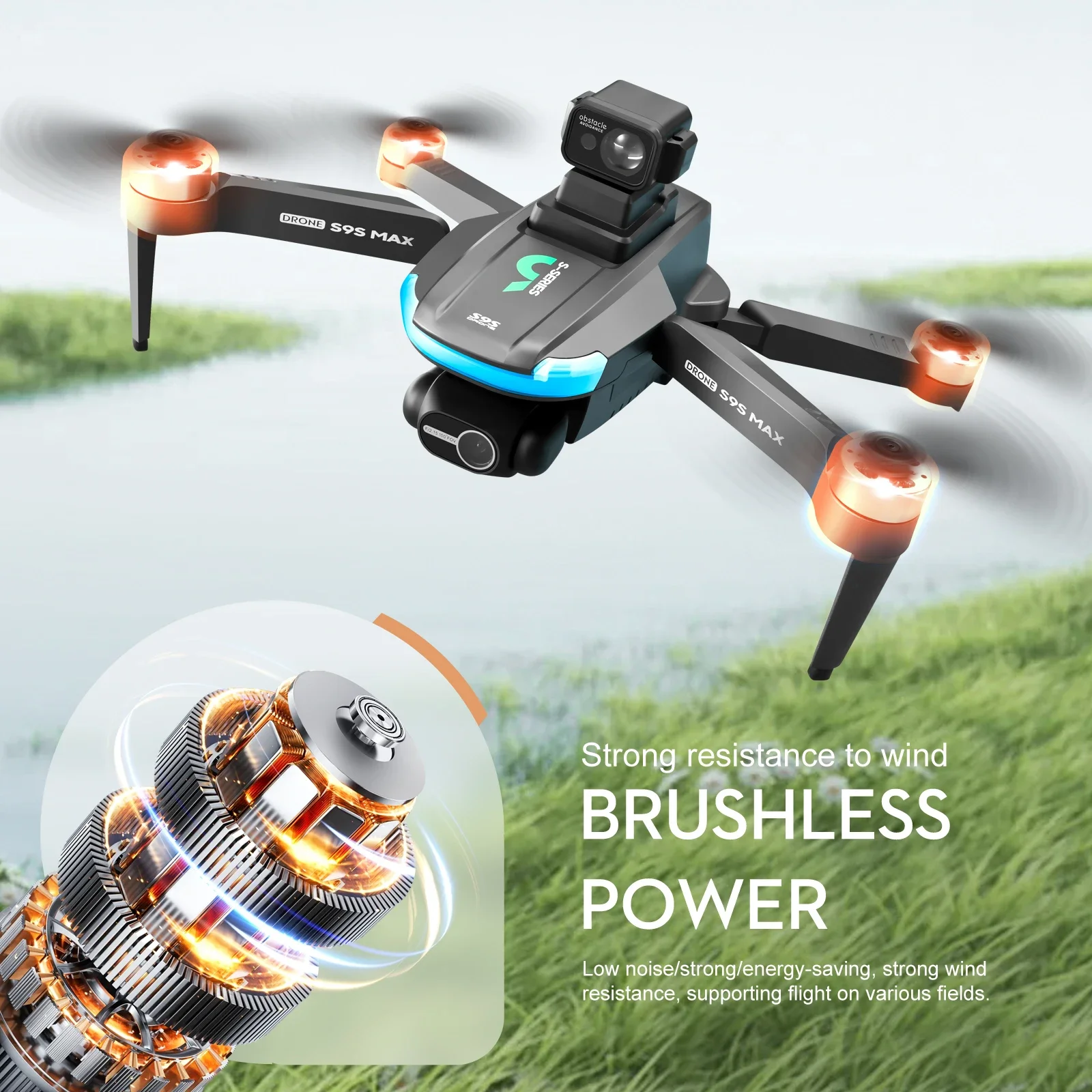 Novo s9s max mini drone 4k 2 e - Drone Rc Cable avaliação e preço