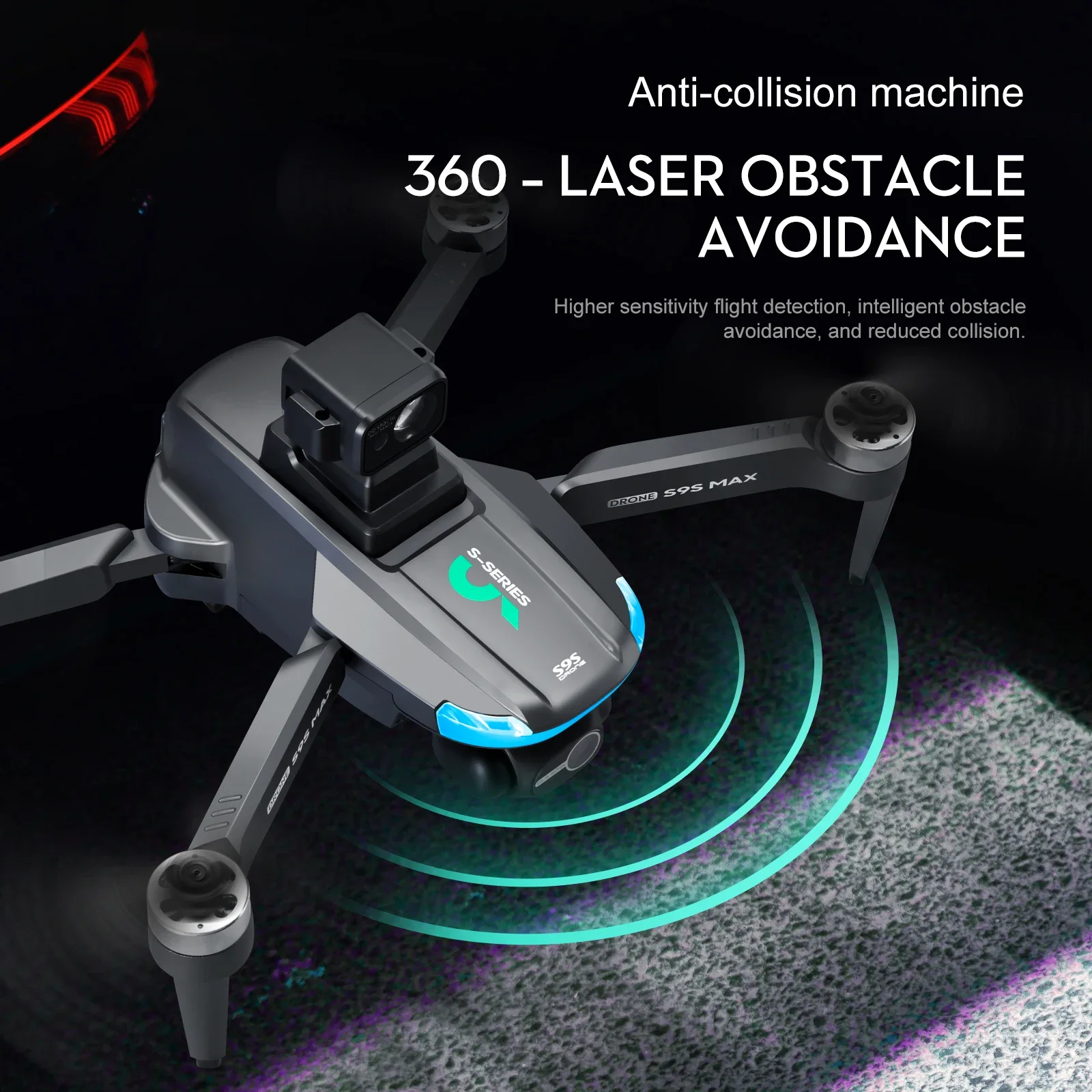 Novo s9s max mini drone 4k 2 e - Drone Rc Cable avaliação e preço
