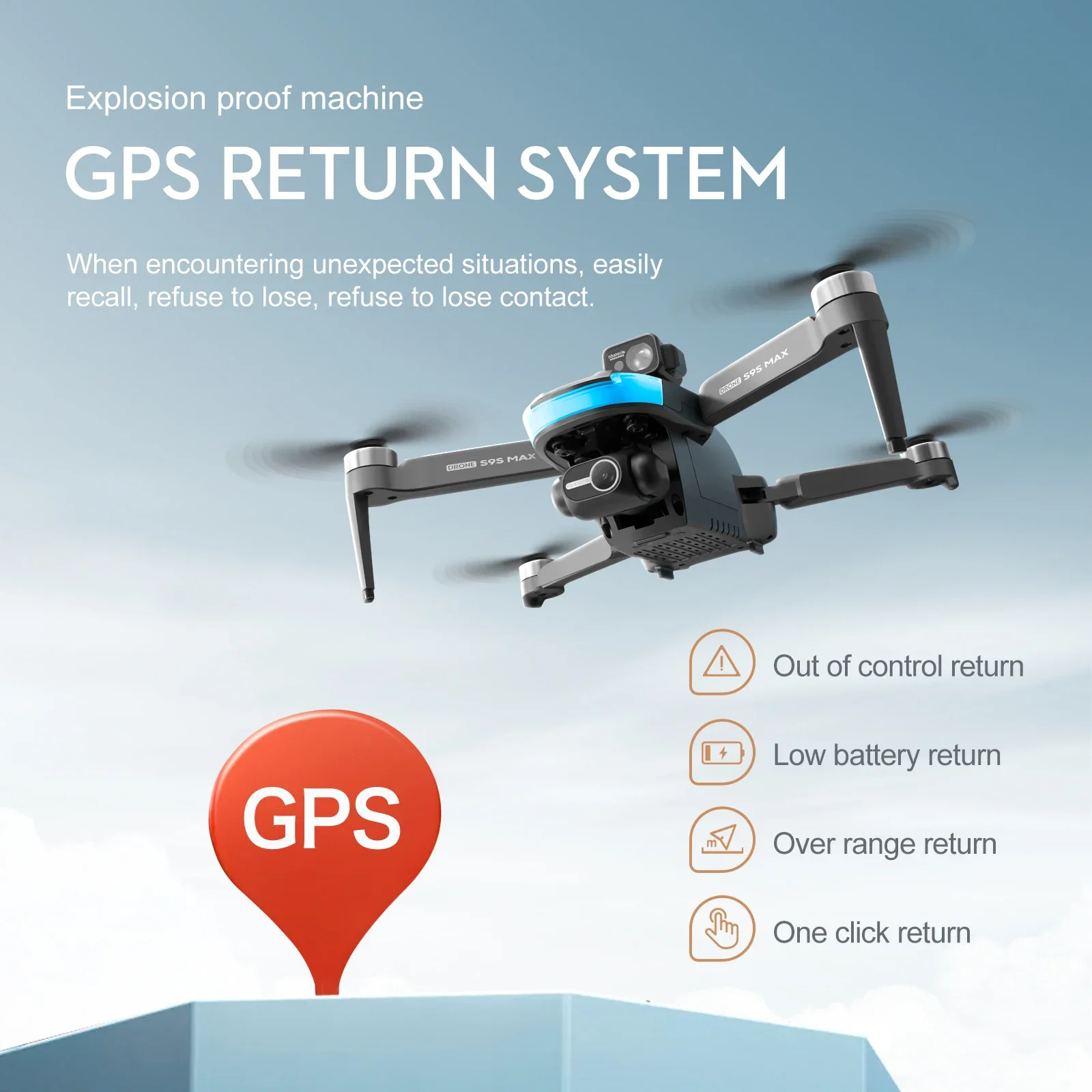 Novo s9s max mini drone 4k 2 e - Drone Rc Cable avaliação e preço
