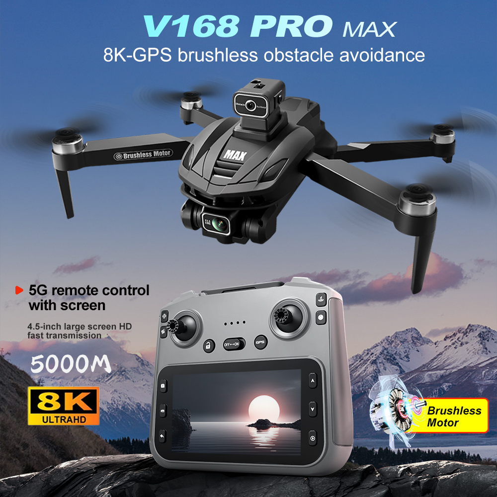 V168 PRO Max GPS Drone 8K Prof - Drone Rc Cable avaliação e preço