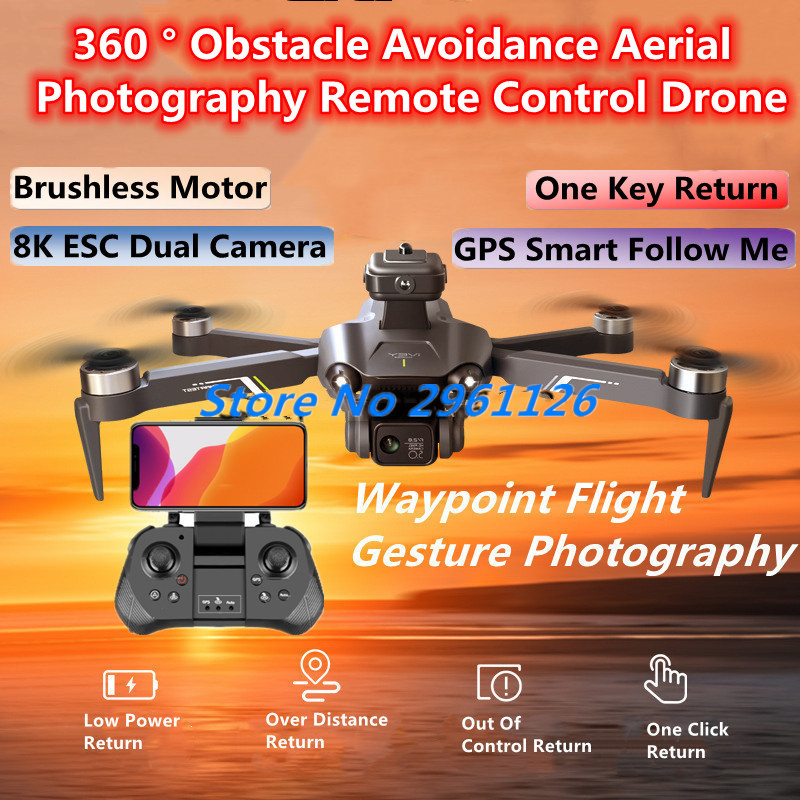 360 °   Evitar obstáculos foto - Drone Rc Fpv Manual avaliação e preço