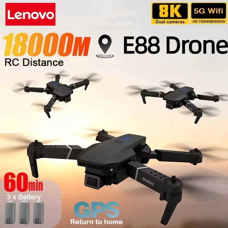 Lenovo novo e88 pro wifi fpv d - Rc Drone E88 avaliação e preço